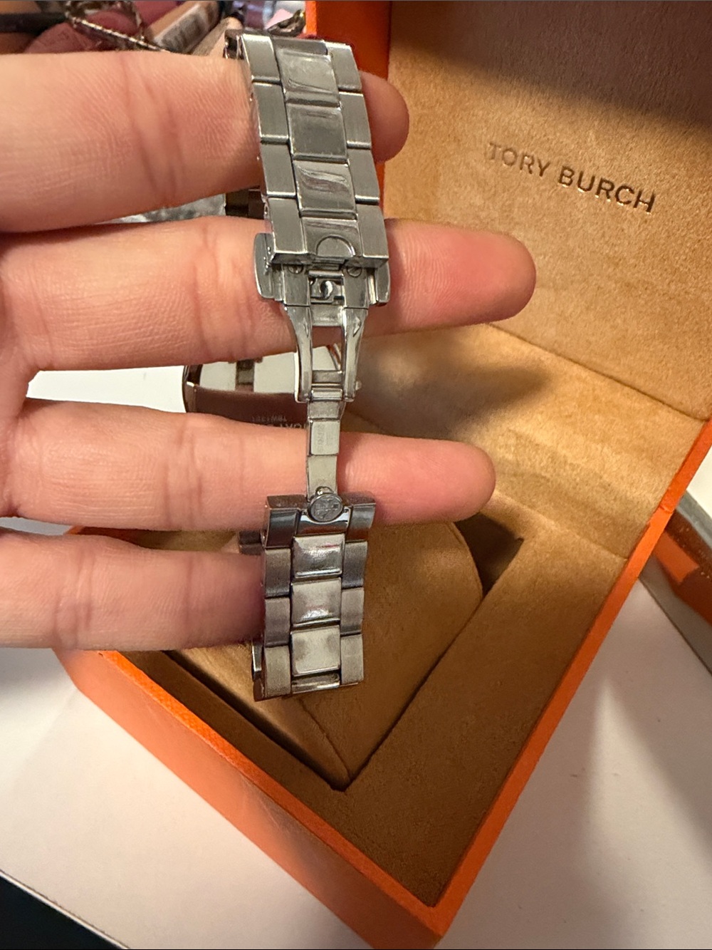 Tory Burch Silver Bracelet Watch with White Dial - Picture 4 of 6